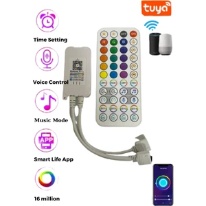 Hazar Led Tuya Destekli Wifi Kontrollü RGB Şerit Led Kontrol Cihazı 5-24V