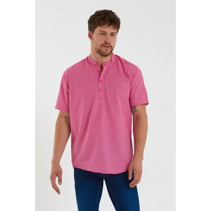 Terapi Men Erkek Koyu Hakim Yaka Yarım Patlı Ekoseli Kısa Kollu Slim Fit Gömlek Sg-K 21Y-4300602-1