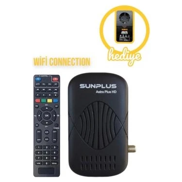 Sunplus Hediyeli Full Hd Uydu Alıcı - 2023 Sürüm -Dahili Wi-Fi- Çanaksız / Kablosuz Uydu Alıcısı -