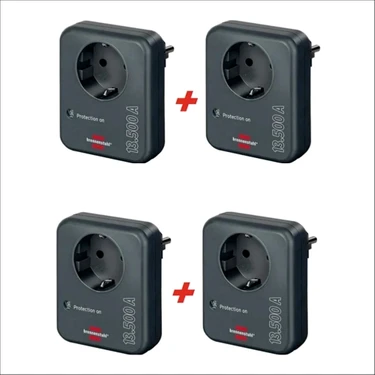 Brennenstuhl Primera Line Serisi Tek Soketli 13.500 Mah Akım Korumalı Priz 4lü Paket (4