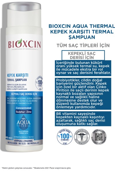 Bioxcin Aqua-Thermal Kepek Karşiti Şampuan 300 Ml