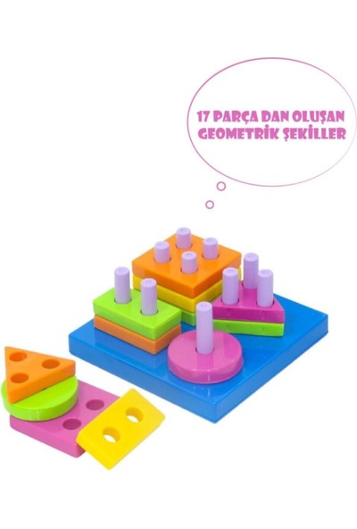 Bebi-Şo Unisex Çocuk Renkli Kiki Geometrik Şekiller Bulmaca Puzzle