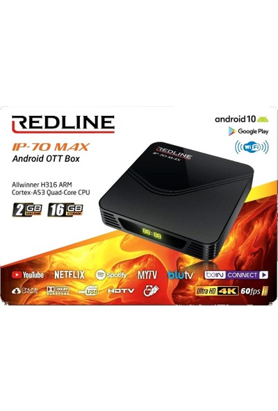 Redline Ip-70 Max Android 10 Tv Box 2GB/16GB