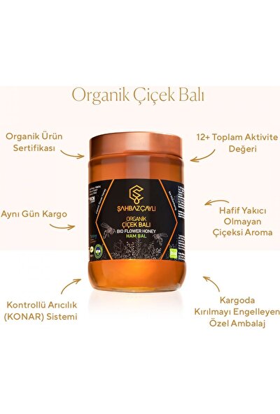 Eğriçayır Şahbaz Çaylı Organik Çiçek Balı 850g