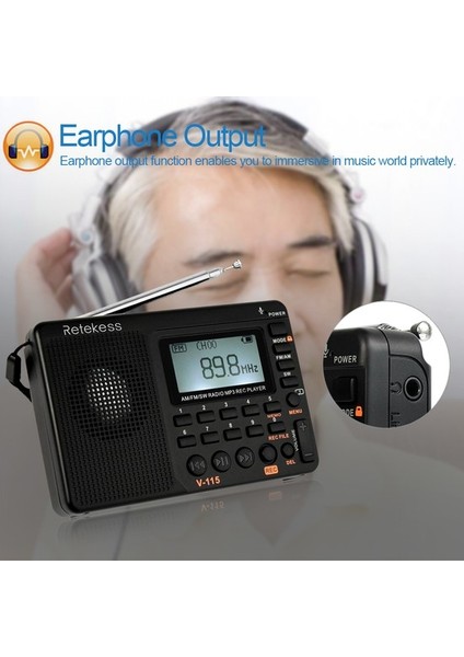 Uyku Zamanlayıcısı V-115 Fm/am Radyo - Siyah (Yurt Dışından) fırsatları