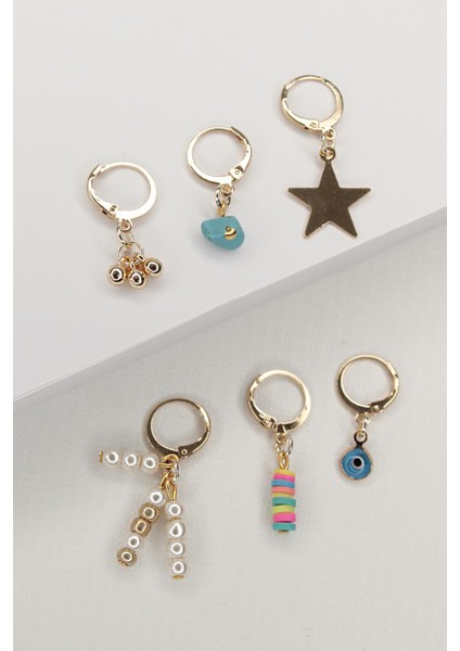 Renkli Nazar Küpe Seti fırsatları