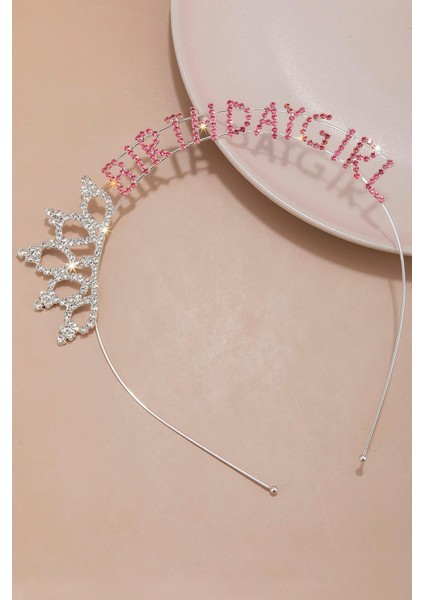 Pembe Taşlı Birthday Girl Taç modelleri