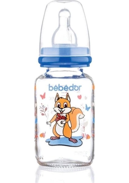 30302 Desenli Cam Biberon 125 ml - Mavi