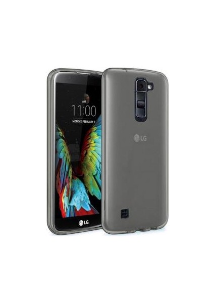Lg K10 2017 Kılıf Soft Silikon Şeffaf-Siyah Arka Kapak