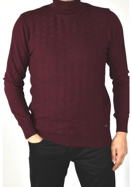 R22507 Tam Balıkçı Triko/Bordo/Xl