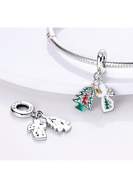 Merry Christmas Yılbaşı Gümüş Charm