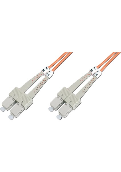 SC-SC Fiber Optik Patch Kablo, Multimode OM 1 62.5/125 Duplex, 3.0mm, LSZH, 3 metre