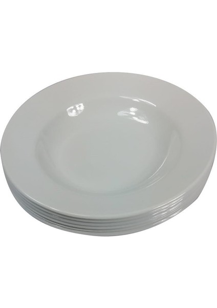 Beyaz Melamin 6lı 21CM Çukur Yemek Tabağı Sağlıklı Hijyenik
