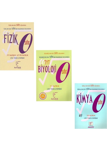Fizik Sıfır Kimya Sıfır Biyoloji Sıfır 3'lü Set