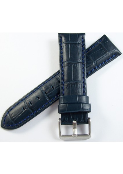 Deri Saat Kayışı 24MM Lacivert Saat Kordonu Krokodil Spor Dikişli fiyatları