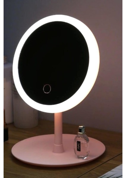 Dokunmatik LED Işıklı Makyaj Aynası Masa Üstü USB Şarjlı Makyaj Aynası Pembe fiyatları