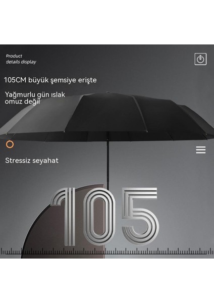 10 Kemik Otomatik Şemsiye Masif Ahşap Kulp