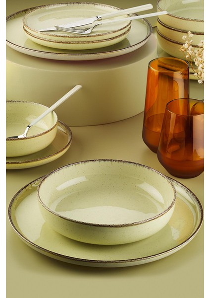 Moderna Yemek Takımı Pearl Bej/Sarı 4 Kişilik 16 Parça