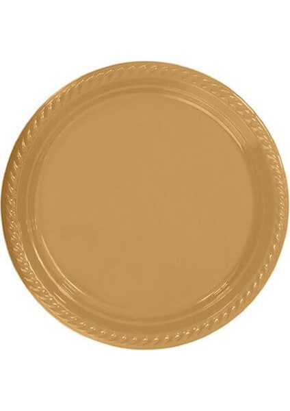 Gold Plastik Tabak 22 cm 25LI