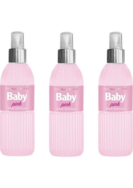 Eyüp Sabri Tuncer Bebek Kolonyası Baby Pınk 150 ml Silindir Pet Şişe Sprey x 3 Adet