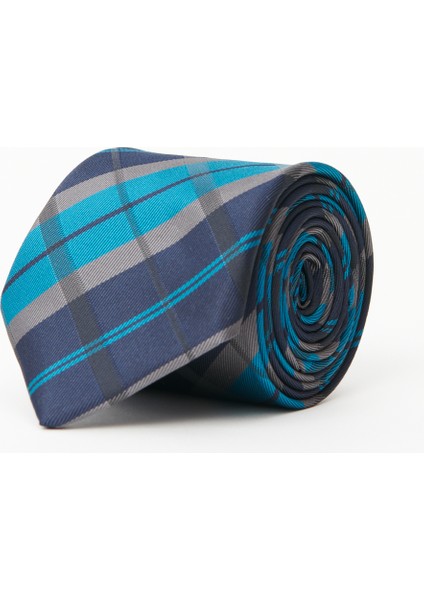 ALTINYILDIZ CLASSICS Erkek Lacivert-yeşil-gri Desenli Klasik Kravat