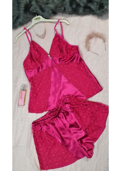 Kadın Büyük Beden Askılı Saten Gecelik