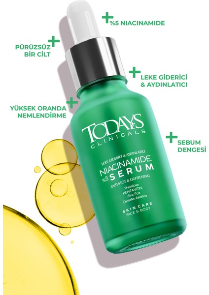 Todays Clinicals Aydınlatıcı Serum %5 Niacinamide  + Centella Asiatica + Zinc