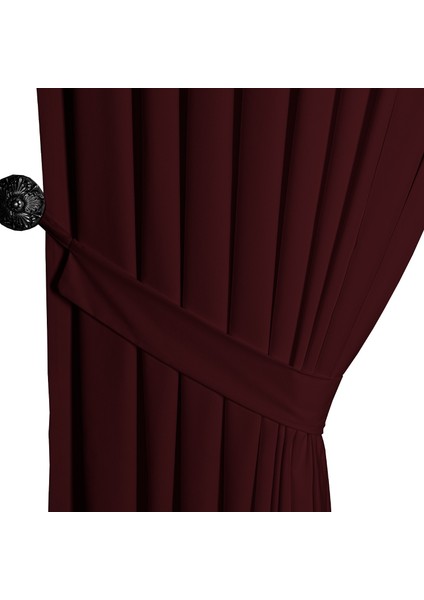 Ada Fon Perde Sık Pile (1'e 3 Pile) Bordo modelleri