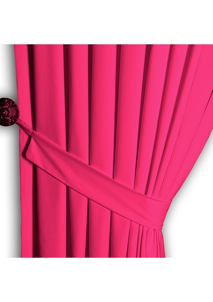 Ada Fon Perde Sık Pile (1'e 3 Pile) Fuşya modelleri