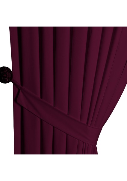 Ada Fon Perde Sık Pile (1'e 3 Pile) Vişne modelleri