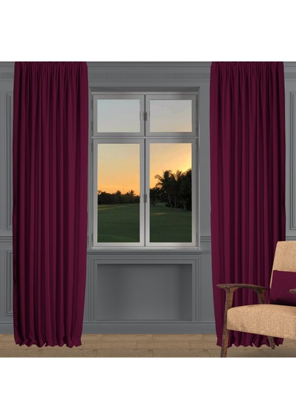 Ada Fon Perde Sık Pile (1'e 3 Pile) Vişne fiyatları