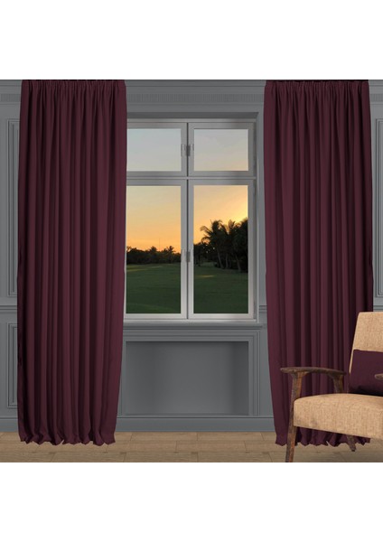 Ada Fon Perde Sık Pile (1'e 3 Pile) Mürdüm fiyatları