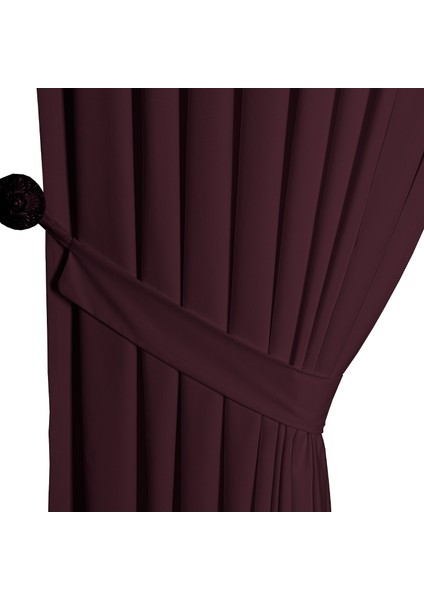 Ada Fon Perde Sık Pile (1'e 3 Pile) Mürdüm modelleri