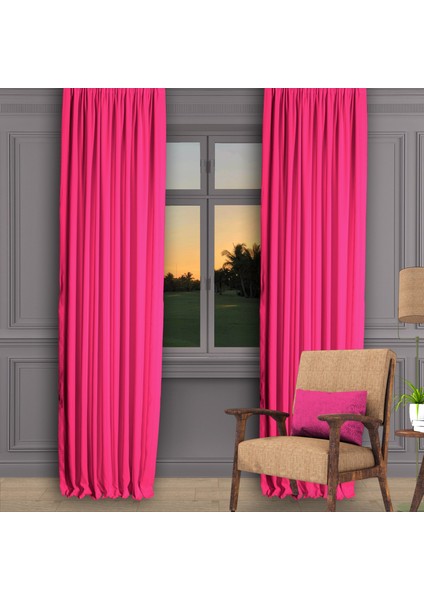 Ada Fon Perde Sık Pile (1'e 3 Pile) Fuşya fiyatları
