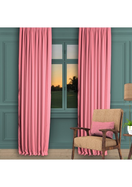 Ada Fon Perde Sık Pile (1'e 3 Pile) Pembe fiyatları