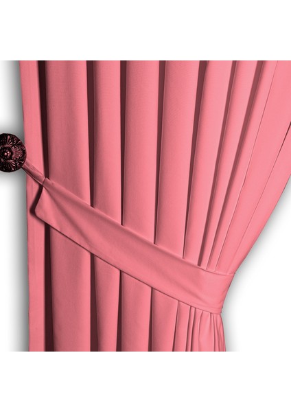 Ada Fon Perde Sık Pile (1'e 3 Pile) Pembe modelleri