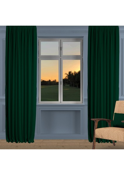 Ada Fon Perde Sık Pile (1'e 3 Pile) K.yeşil fiyatları