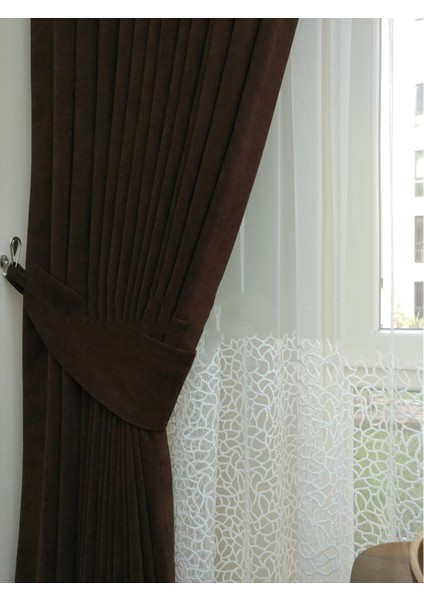 Ada Fon Perde Sık Pile (1'e 3 Pile) K.kahve indirimleri