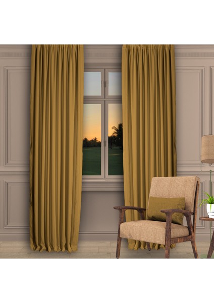 Ada Fon Perde Sık Pile (1'e 3 Pile) A.hardal fiyatları