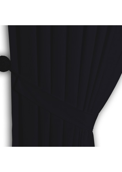 Ada Fon Perde Pilesiz Extraforlu Düz Dikim Büzgü Pile Siyah modelleri