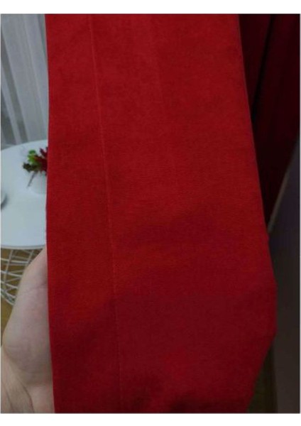 Ada Fon Perde Pilesiz Extraforlu Düz Dikim Büzgü Pile Kırmızı indirimleri