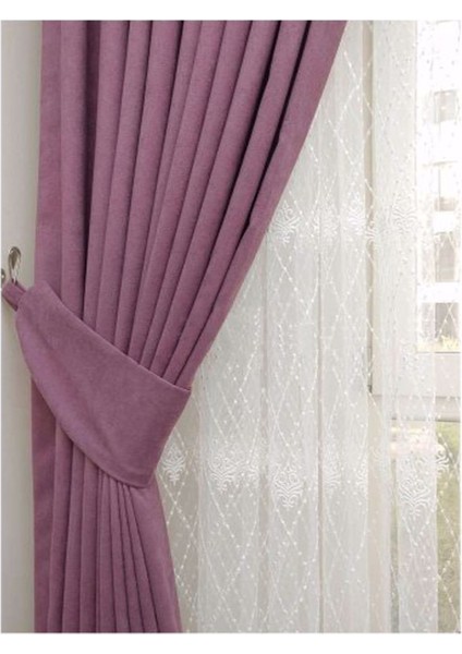 Ada Fon Perde Pilesiz Extraforlu Düz Dikim Büzgü Pile K.lila fırsatları