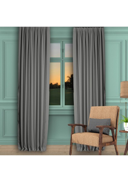 Ada Fon Perde Pilesiz Extraforlu Düz Dikim Büzgü Pile A.gri fiyatları