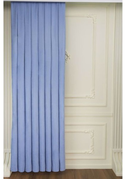 Ada Fon Perde Pilesiz Extraforlu Düz Dikim Büzgü Pile Mavi indirimleri