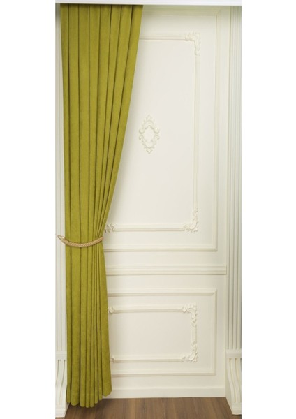 Ada Fon Perde Pilesiz Extraforlu Düz Dikim Büzgü Pile Yağ Yeşili fırsatları