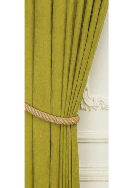 Ada Fon Perde Pilesiz Extraforlu Düz Dikim Büzgü Pile Yağ Yeşili indirimleri