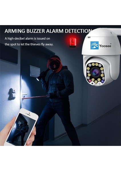 Wifi Kablosuz Ip Kamera 360+ÇİFT ANTEN+1080P Speed Dome Ptz 2mp FULL HD YS-06PLS