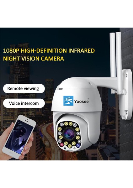 Wifi Kablosuz Ip Kamera 360+ÇİFT ANTEN+1080P Speed Dome Ptz 2mp FULL HD YS-06PLS