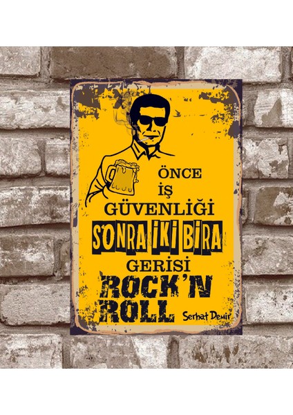 Kişiye Özel Önce-Iş-Güvenliği-Sonra-Iki-Bira-Retro-Vintage-Metal-Poster