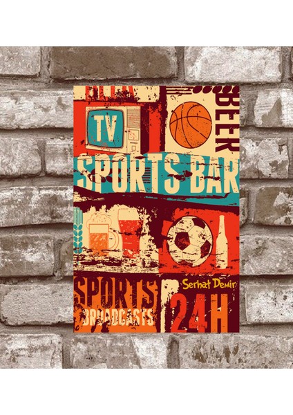 Kişiye Özel Spor-Bar-Retro-Vintage-Metal-Poster